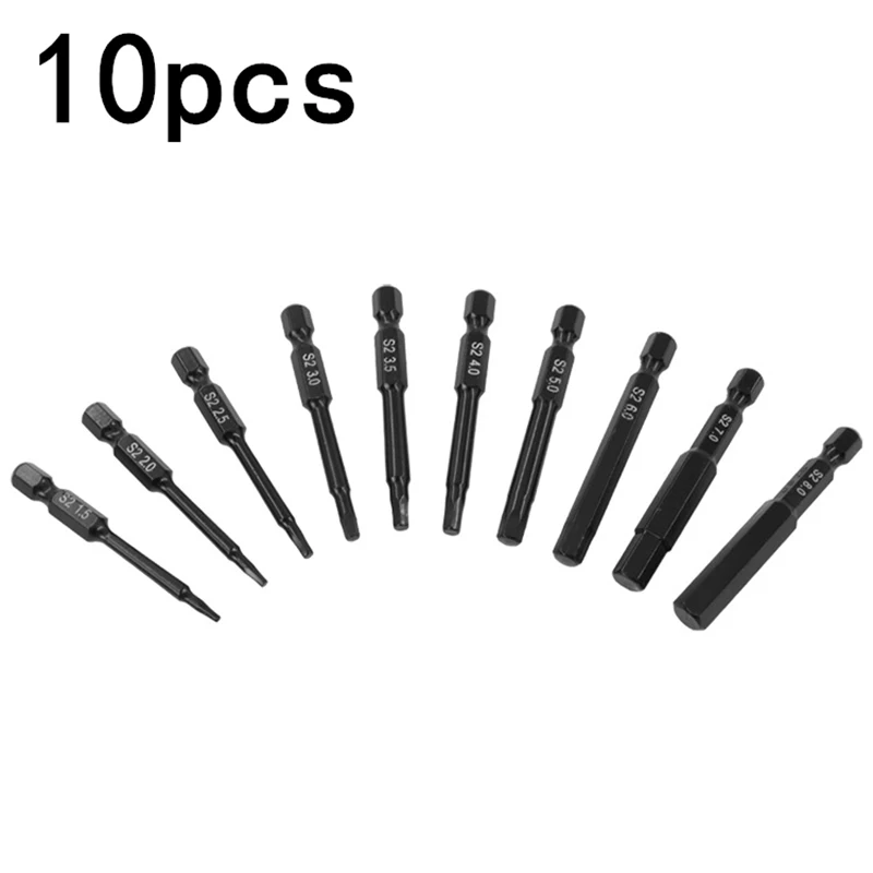 10Pcs Wrench Drill Bit Set Magnetic Tips Quick Release Shank For Easy Attachment Solid S2 Steel Alloy - 2.3 Inch Long | Инструменты