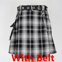with belt harajuku punk gothic black high waist black skirts women sexy patchwork bandage mini skirt female streetwear skirt