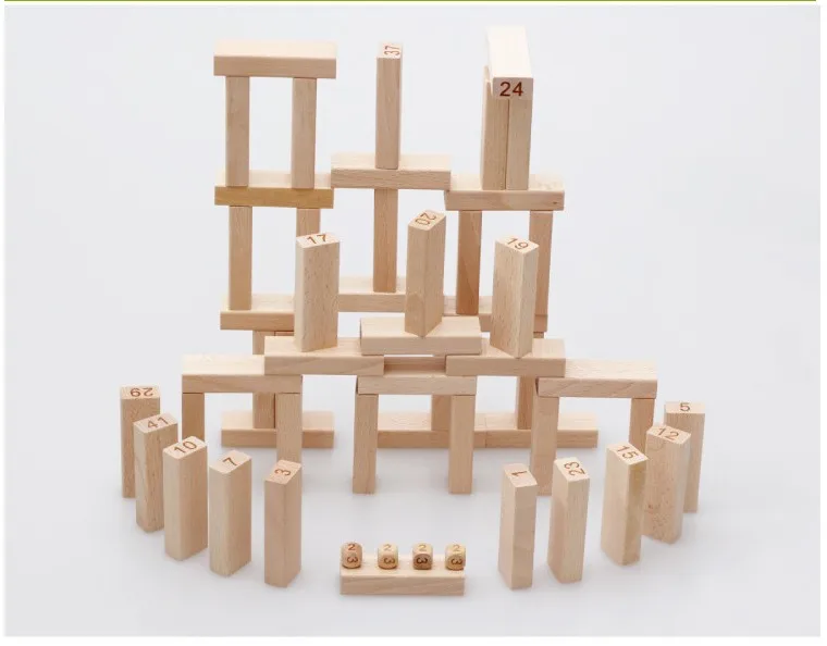 54 шт Деревянный Мини строительные блоки Дженга потянув Дети стека вверх продукт