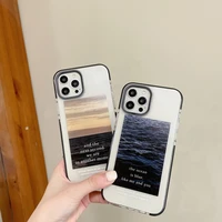 ins brand illustrated landscape transparent soft phone case for iphone 12 pro max 11 pro max x xs xr 7 8 plus se 2020 back cover