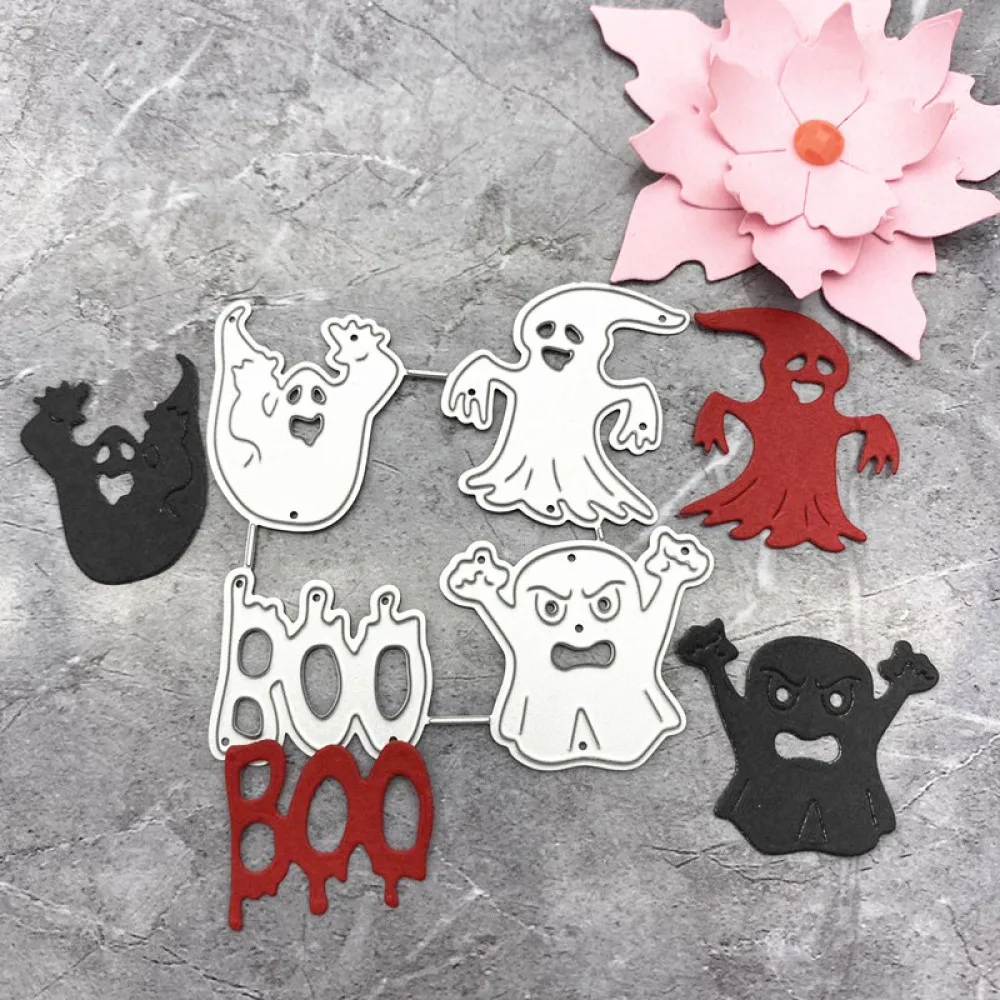 

Metal Halloween Ghost Frame Cutting Dies Mould Scrapbook Photo Album Embossing Gift Card Making Handicraft Decoration