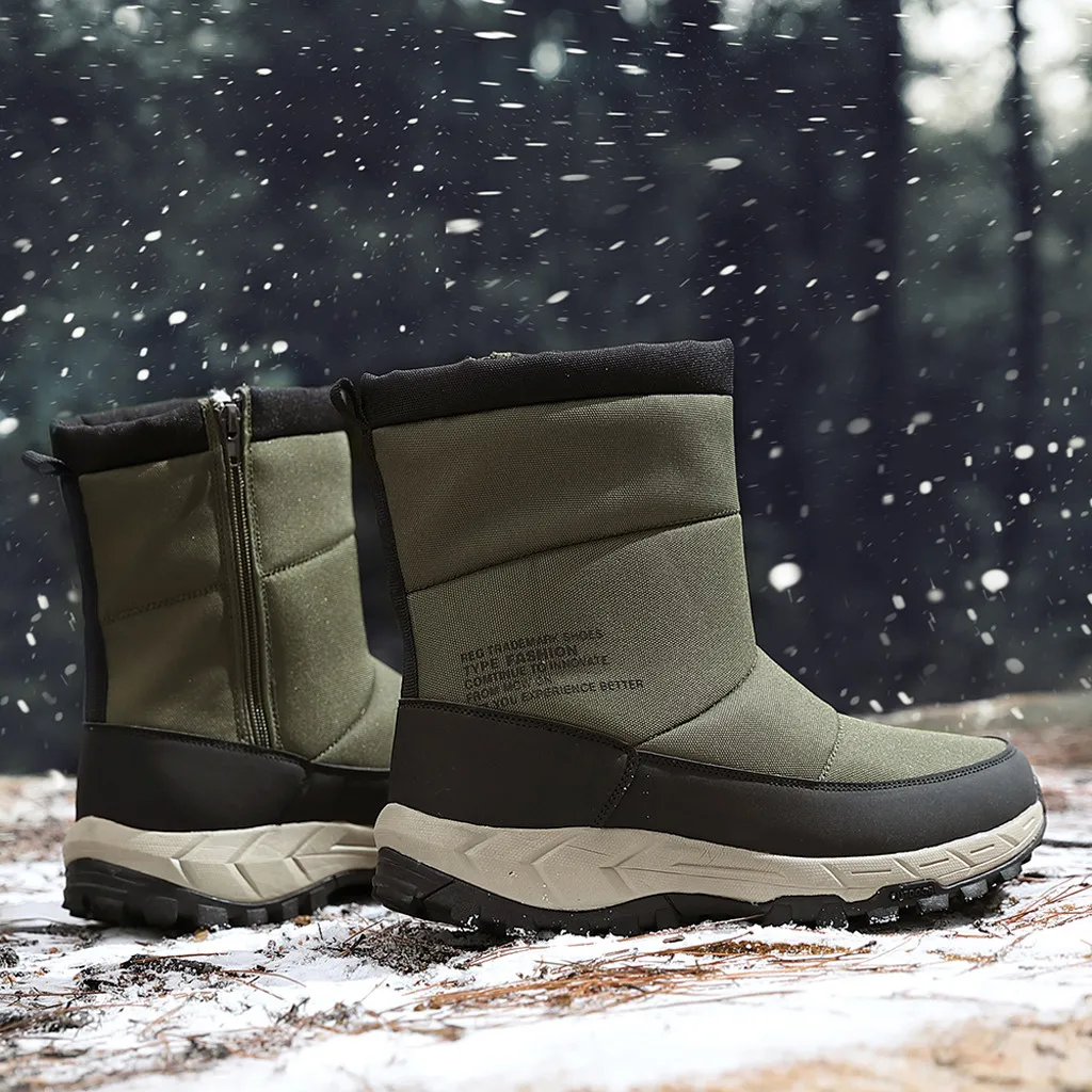 Сезон осень-зима мужские ботинки из водонепроницаемого материала удобные зимние