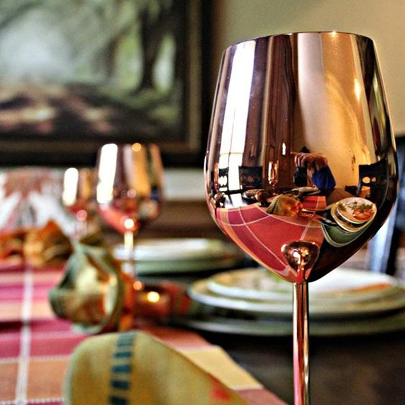 Wine Glasses 304 Stainless Steel Red Goblets 500ml Food Grade Juice Drink Goblet Shatterproof Party Barware Kitchen Tools | Дом и сад