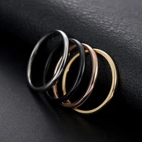 titanium steel girl tail ring womens simple personality plain rings party promise plated little wedding engagementfinger band
