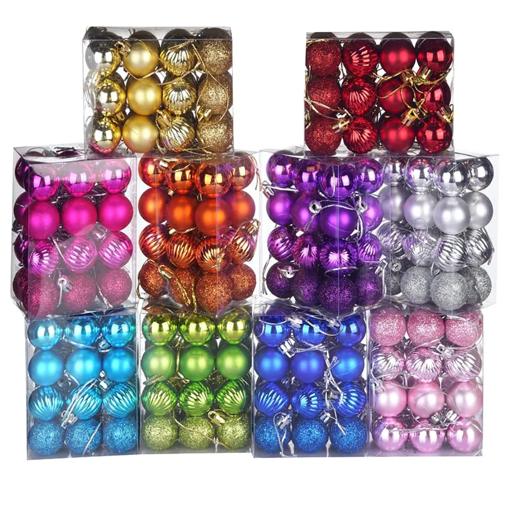 Christmas Decorations For Home 30mm Christmas Xmas Tree Ball Bauble Hanging Home Party Ornament Decor 24PCS