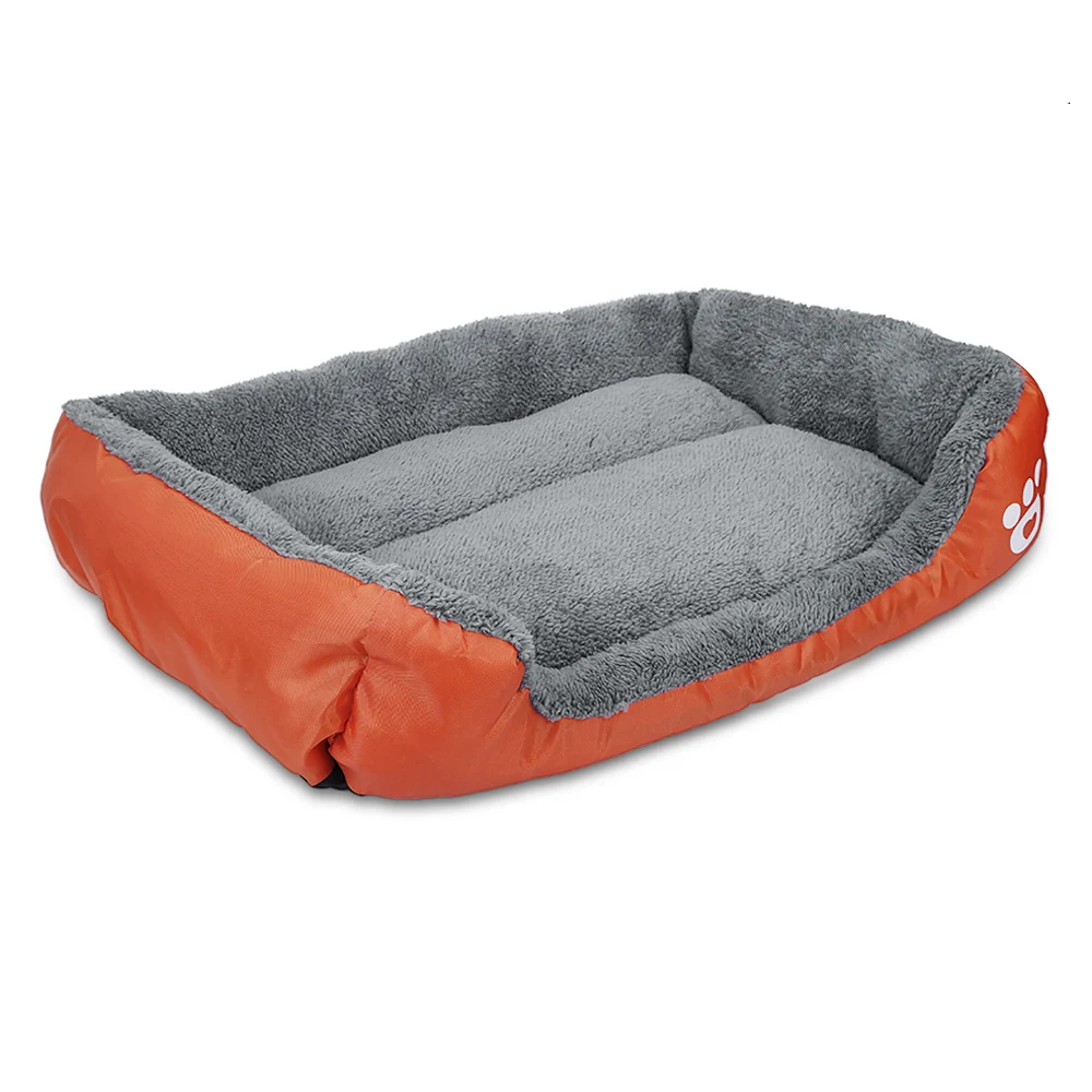 Pet Dog Bed Cushion House Mat Ultra-soft Paw Print Water-resistant Dog Cat Warm Bed Fits Most Pets Warm Dog Blanket Winter Beds