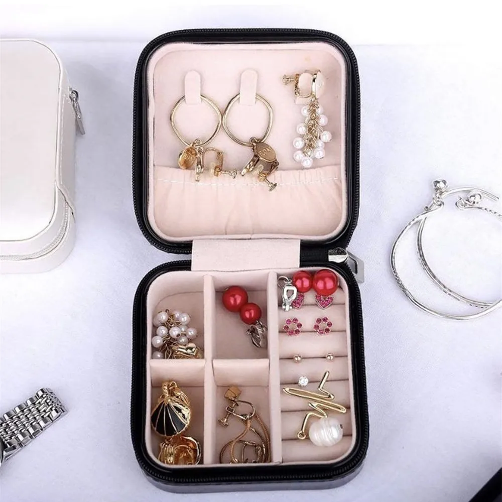 Personalized name text Jewelry Case Soft Leatherette for Travel Custom Bridesmaid Mother's Day Birthday Gifts nice comestic box | Дом и