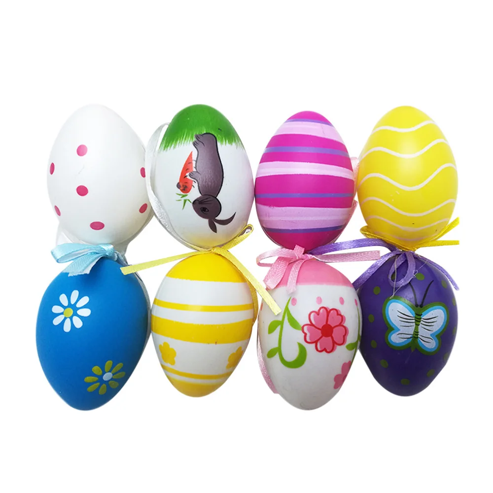 

12pcs Easter Egg Stylish Chic Easter Decorative Eggs Colorful Easter Hanging Eggs