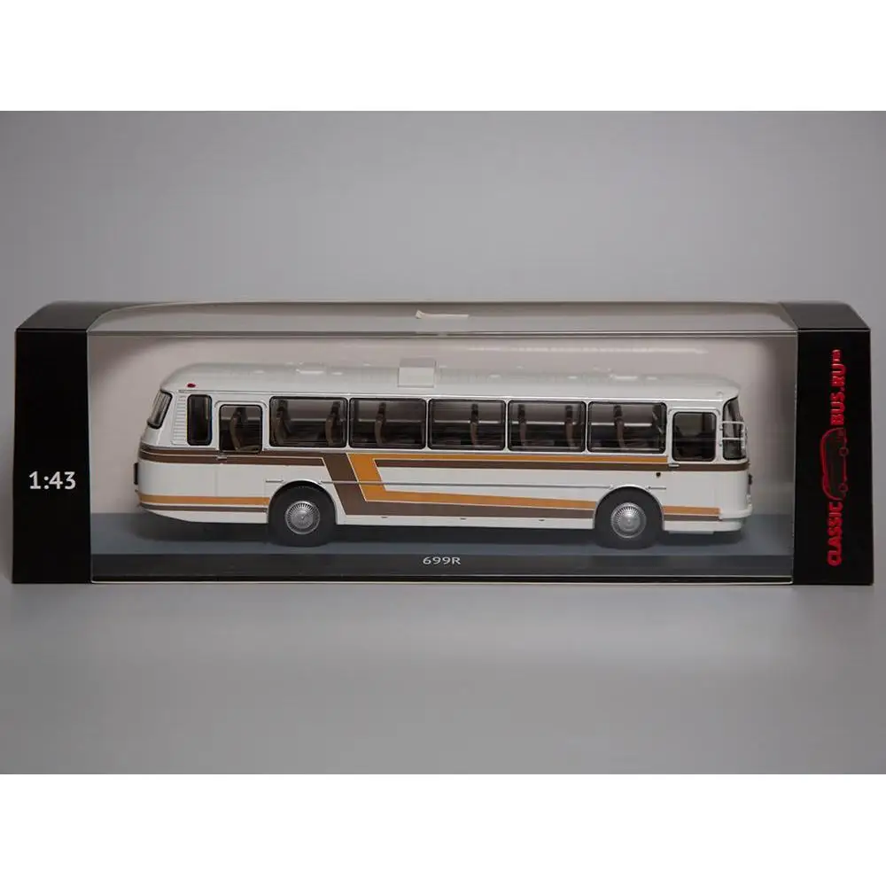 Масштабная модель 699Р белый с цветными полосами 1:43 Classicbus автобус игрушка ретро
