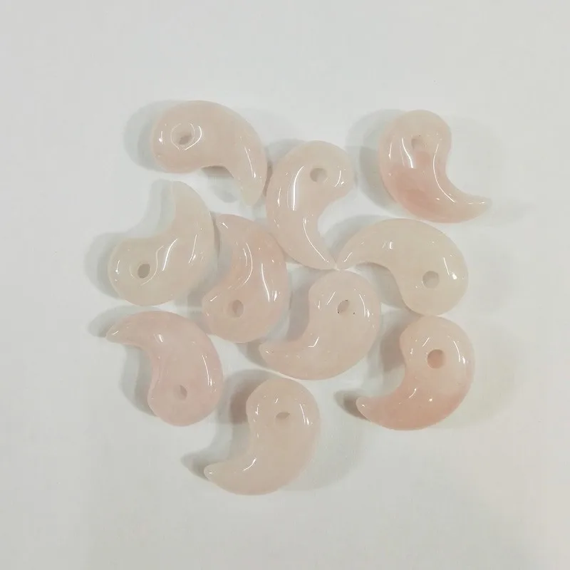 

Natural stone Roses Quartz wing necklace pendants for jewelry making comma Charm accessories 12 pcs/lot Free shipping