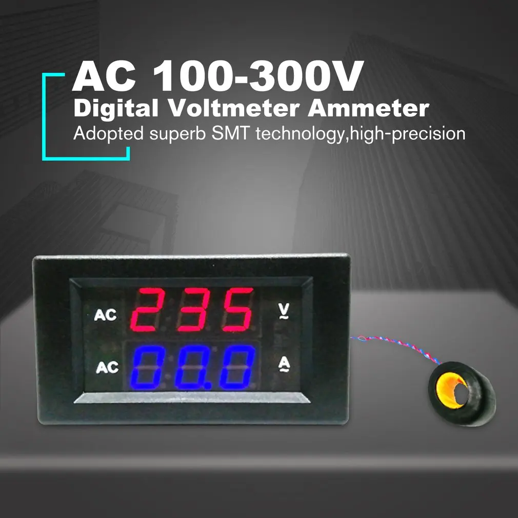 50A AC Digital Dual LED Display Voltmeter Ammeter Amp Volt Voltage Current Meter Tester High Precision | Инструменты