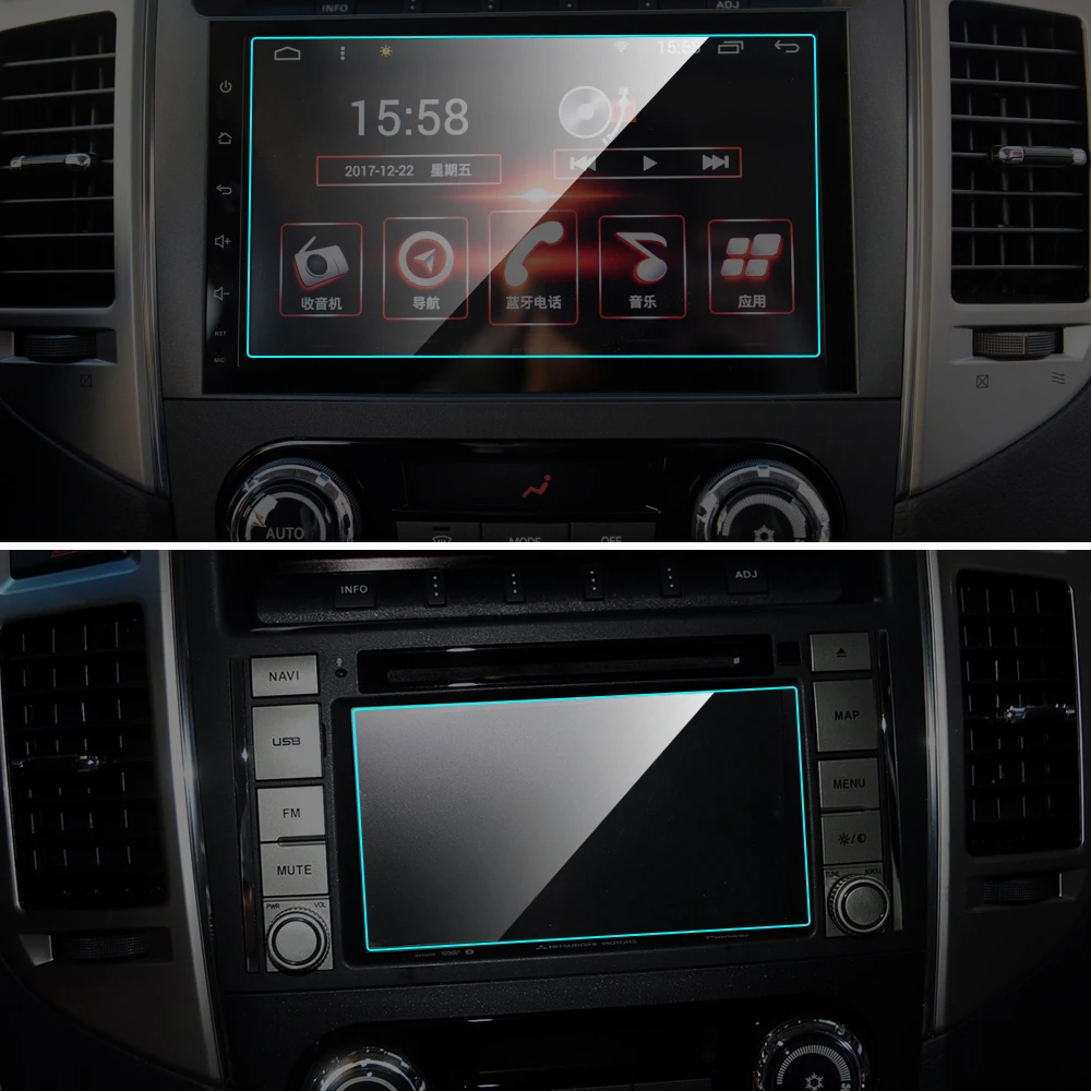 Автомобильный протектор экрана GPS навигации для Mitsubishi Pajero внутреннее Закаленное