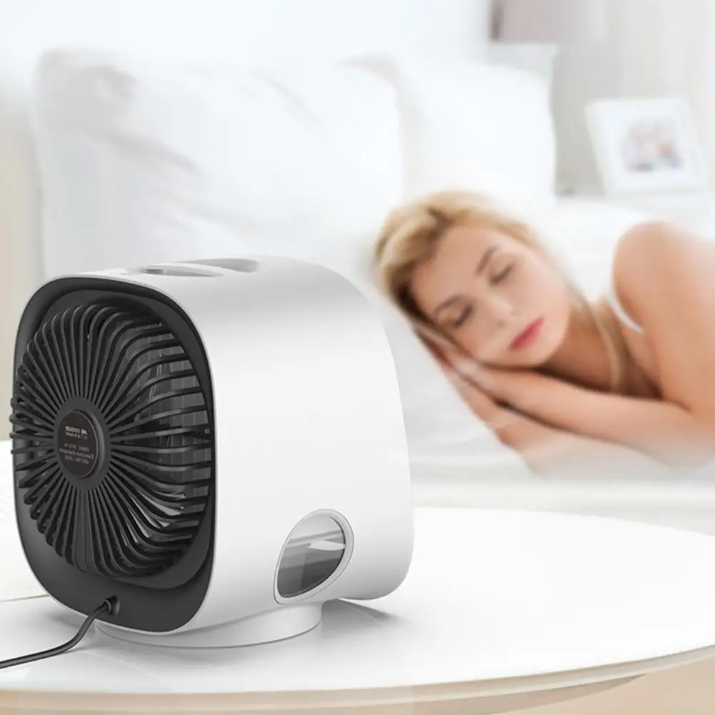 

USB Mini Air Conditioner with Colorful Light Portable Desktop Cooling Air Cooler Fan Multifunction Air Humidification Summer