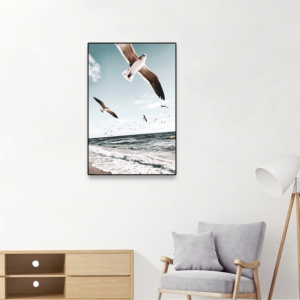 

Cassisy Canvas Painting Seagull Seaside Nordic Posters and Prints Decorative Wall Pictures for Living Room Home Decoration