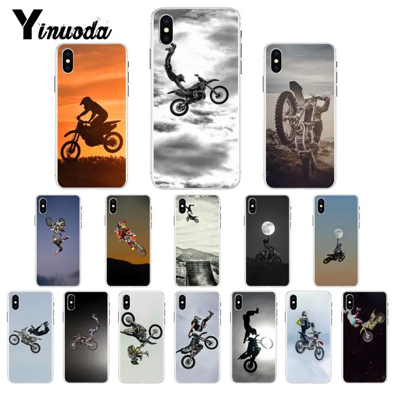 Yinuoda moto Cross rcycle спортивный DIY печатный рисунок чехол для телефона iPhone 8 7 6 6S X XS MAX 5 5S