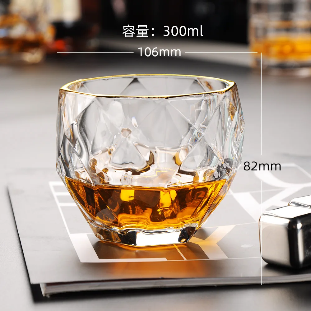 

2 Pcs set high quality fashion home bar lead-free whiskey glass cups 200827-12
