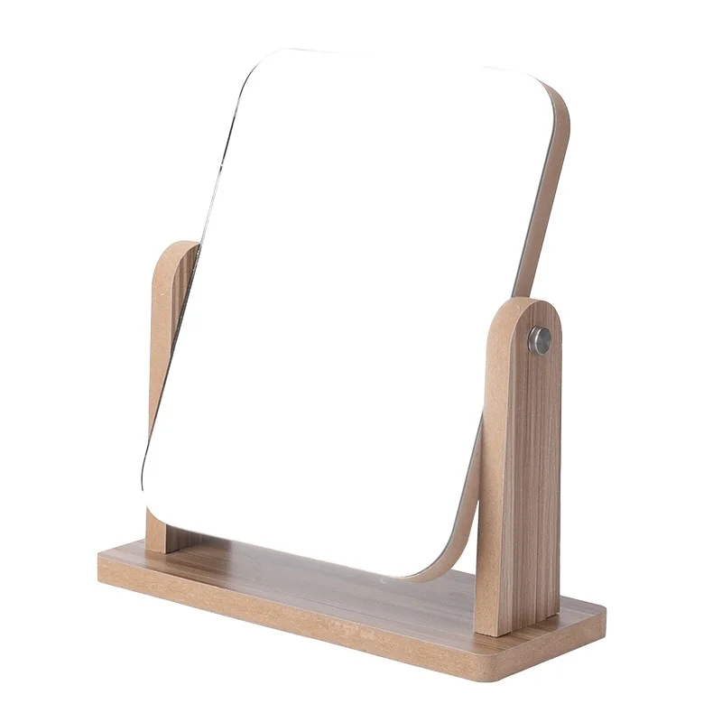 Деревянное зеркало для макияжа туалетный столик вращающееся на 360 ° туалетного