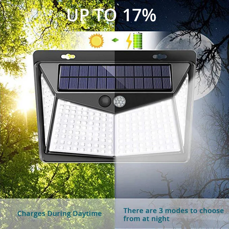 wakyme 208 led solar light outdoors solar wall light pir motion sensor garden light waterproof security solar powered sunlight free global shipping