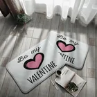 Розовый напольный коврик на День святого Валентина, 40*60 см, с надписью Love, домашний ковер для гостиной, мягкий ковер, противоскользящий напольный коврик для кухни и ванной