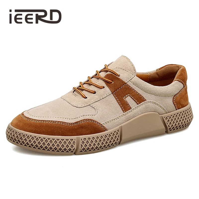 

IEERD New Breathable Men Sneakers Suede Leather Casual Shoes Men Comfortable Fashion Men Leather Shoes Plus Size