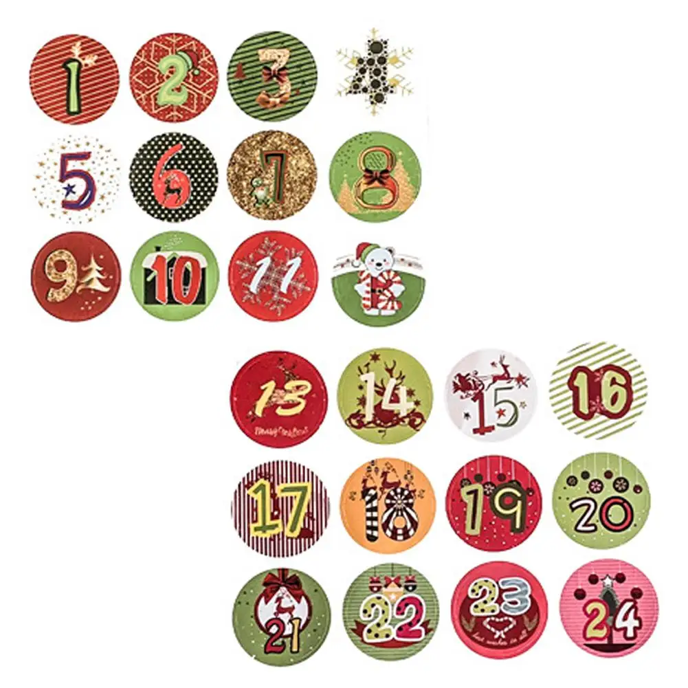 24 шт. Рождественский узор конфетная сумка 1 календарь Комплект из хлопка и льна