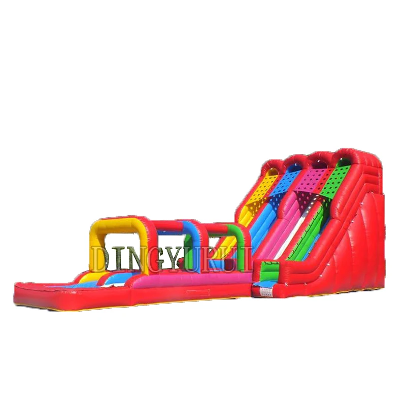 

Inflatable Water Slide Giant Commercial Inflatable Bouncer With Multiple Slides Rainbow Style For Water Park Play