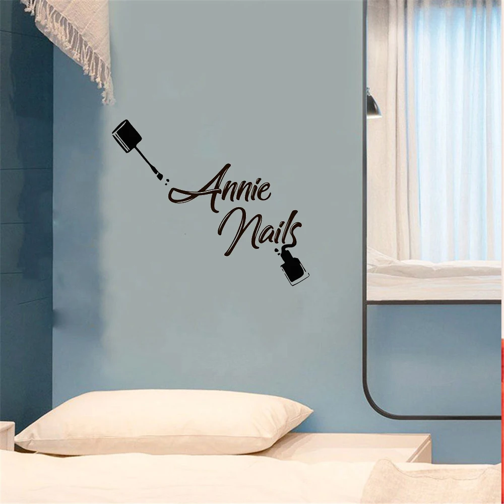 

Personalized Nail Salon Wall Decal Manicure Pedicure Wall Sticker For Bar Nail Polish Beauty Salon Spa Decor HQ417