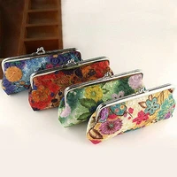 womens vintage floral handbag clasp long wallet coin card bag clutch purse