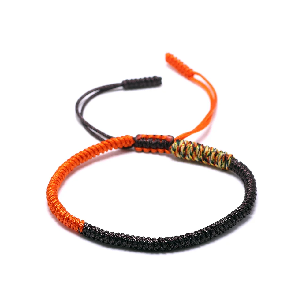 Многоцветный тибетский буддийский Плетеный вручную браслет-веревка с узлами