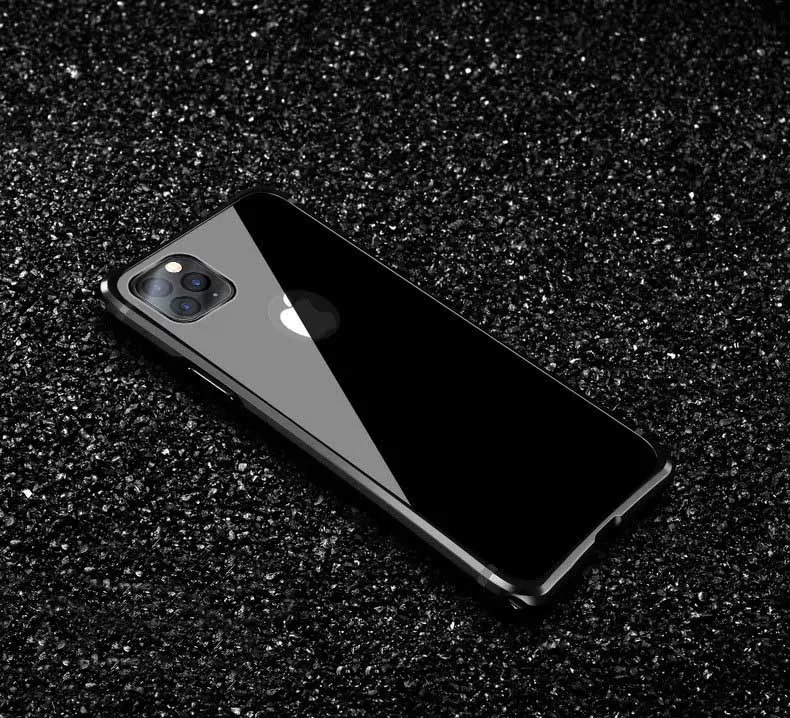 Черный Роскошный Алюминиевый Чехол для iPhone 11 Pro металлический чехол для iPhone 11 Pro Max жесткий чехол для телефона iPhone 11 11Pro противоударный чехол - Цвет: Черный