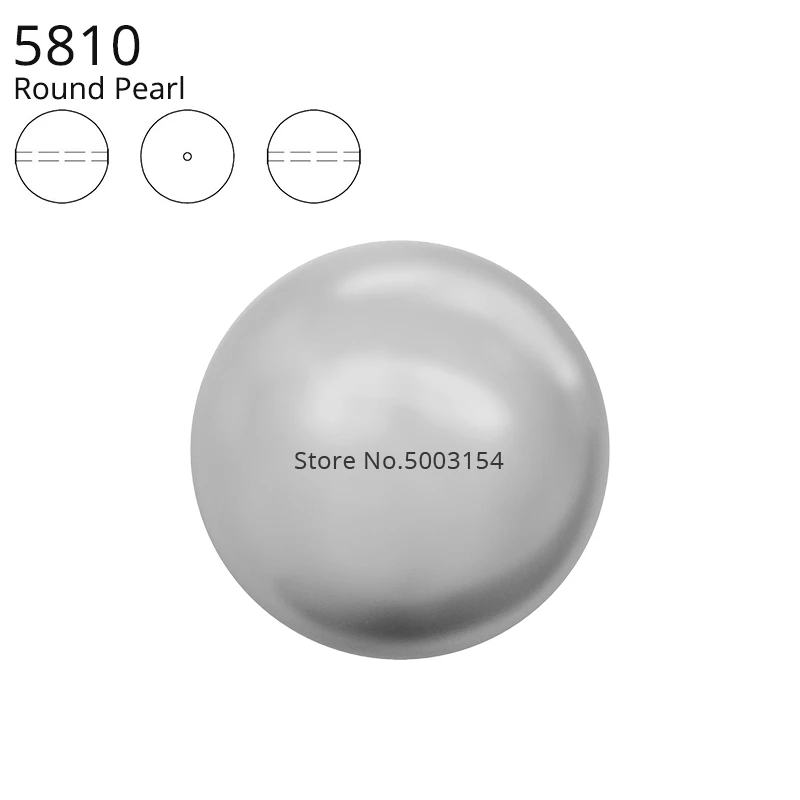 Light Grey 616 С украшением в виде кристаллов от Swarovski 5810 круглая жемчужная бусина с целый Просверленный отверстие Бисер для самостоятельного изготовления браслетов ювелирные изделия сделать штуцер - Цвет: Light Grey 616
