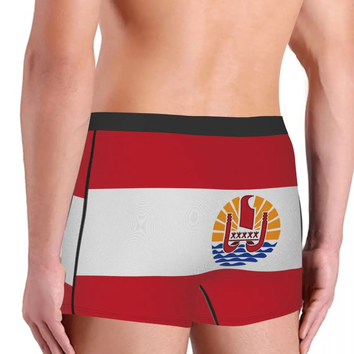 Flag Of French Polynesia Men's Boxer Briefs Flags of the regions of France Cool elastic pants for men
