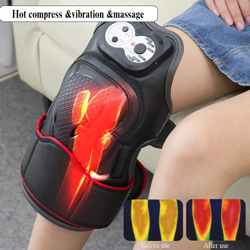 Rheumatic Arthritis Care Knee Magnetic Vibration Electric Massager Infrared Heated Joint Physiotherapy Device Rehabilitation |