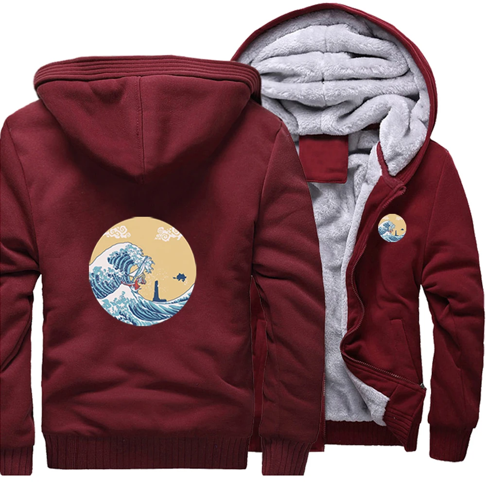 

japanese anime wave japan style wave Streetwear Harajuku 2020 New Arrival Mens Clothing Thick Hoodies Men Sweatshirt Hoody