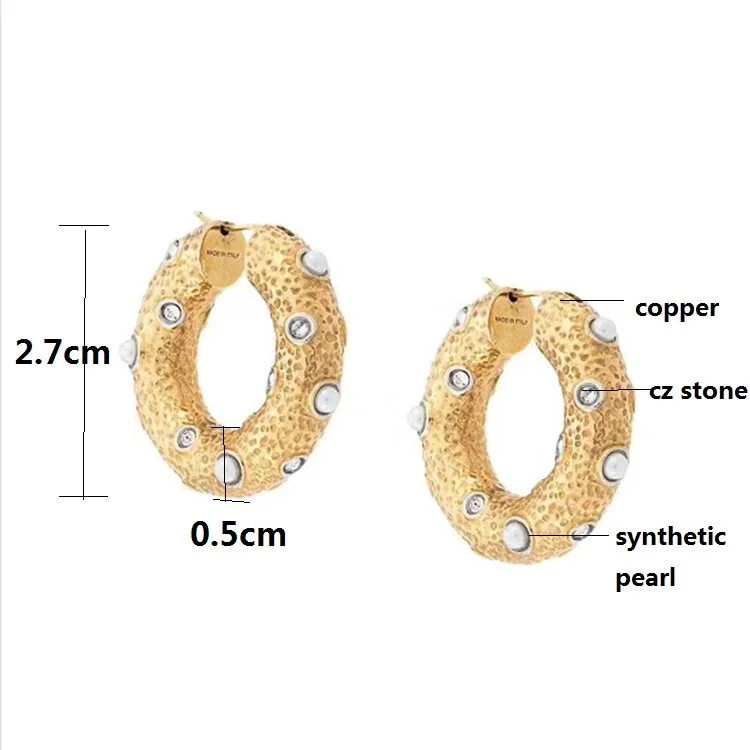 2019 модные золотые серьги кольца с жемчугом и стразы для женщин маленькие толстые