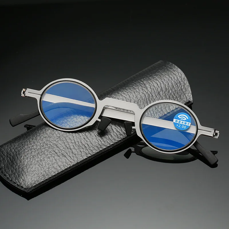 

Elbru Retro Reading Glasses Blocking Blue light Glasses Reader Ultra Thin Anti Eyestrain Presbyopia Eyeglasses for Men Women