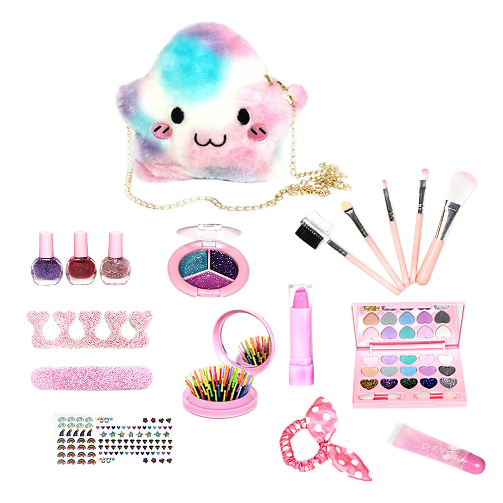 

Princess Makeup For Kids Girls Cosmetic Kit Eyeshadow Lip Gloss Makeup Bag