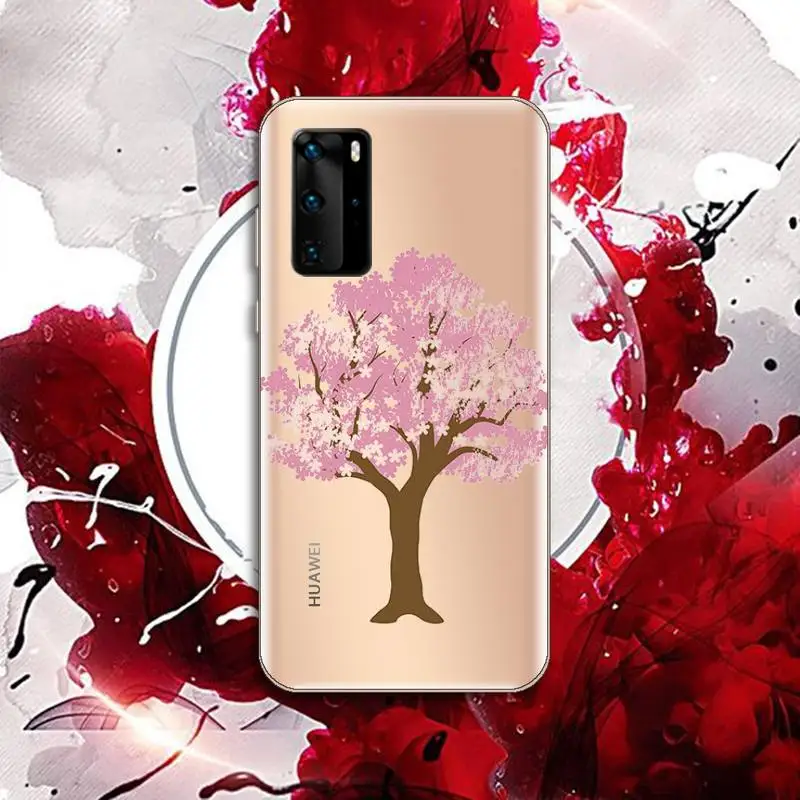 

Cherry blossoms pink Phone Case Transparent for Huawei P honor 8 10i 20 30 40 smart 2019