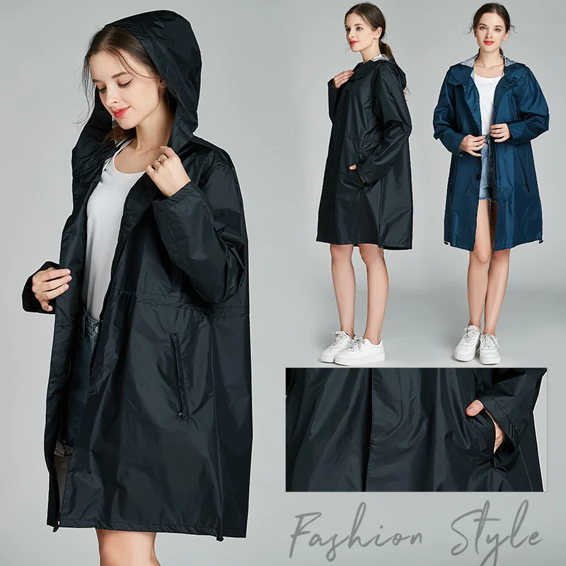

Lightweight Raincoat Women Waterproof Outdoor Long Raincoat Impermeable Fashion Hiking Portable Chubasqueros Raincoats BG50RS
