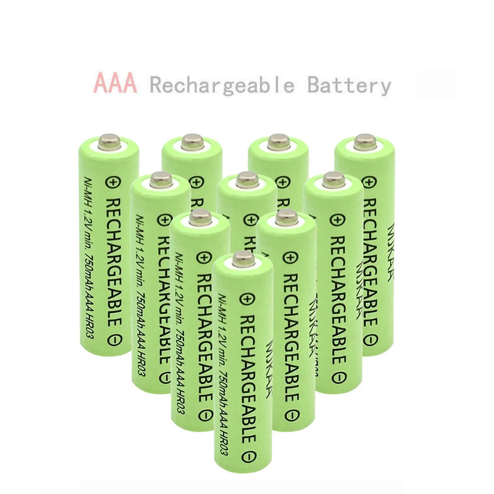 MJKAA 10 шт. AAA 1,2 в Ni-MH аккумуляторная батарея Высокая производительность 3A 750 мАч батареи для электронных игрушек дистанционное управление