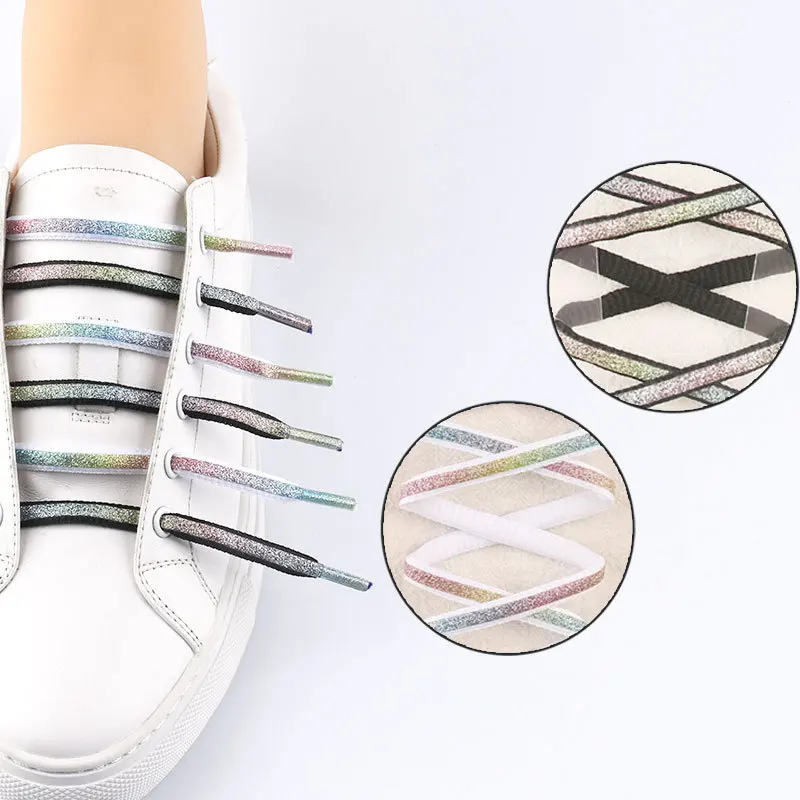 Градиентные цветные светоотражающие шнурки для кроссовок унисекс модные