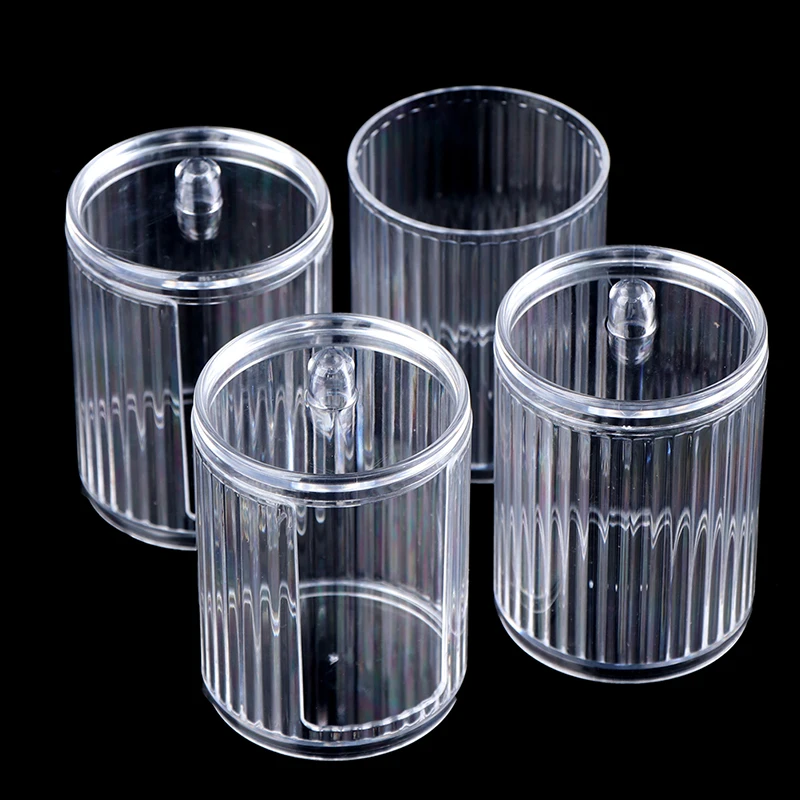 

2IN1 Acrylic Container Cosmetic Makeup Cotton Pad Jewelry Storage Box Jar Holder