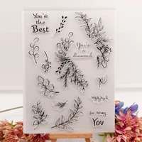 branches leaves transparent silicone stamp cutting diy hand account scrapbooking rubber coloring embossed diary decor reusable