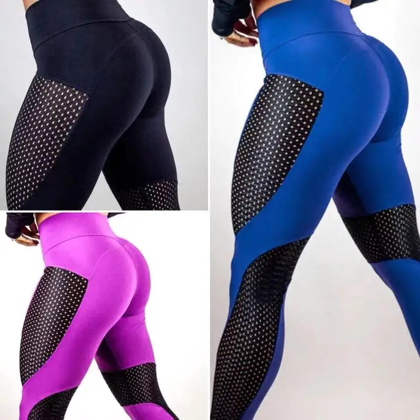 

Yoga Leggings Stitching Fitness Push Up Leggings Summer Women Elastic Sport Workout Cool Sexy Pants