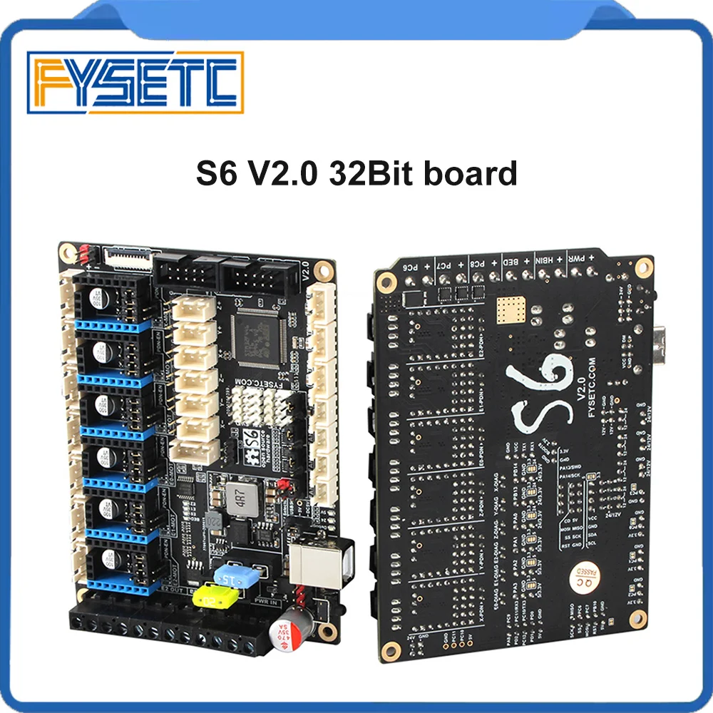 S6 V2.0 32-битная плата XH коннектор управления Поддержка 6X TMC драйверы Uart/SPI Летающий