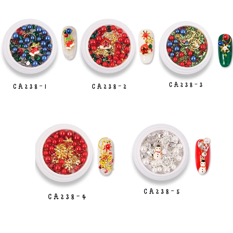 

New 3D Nail Art Decorations Rhinestones Nail Wheel Christmas Nails Glitter Crystals Accessoires Charm Crystal Gem Glitter Stone