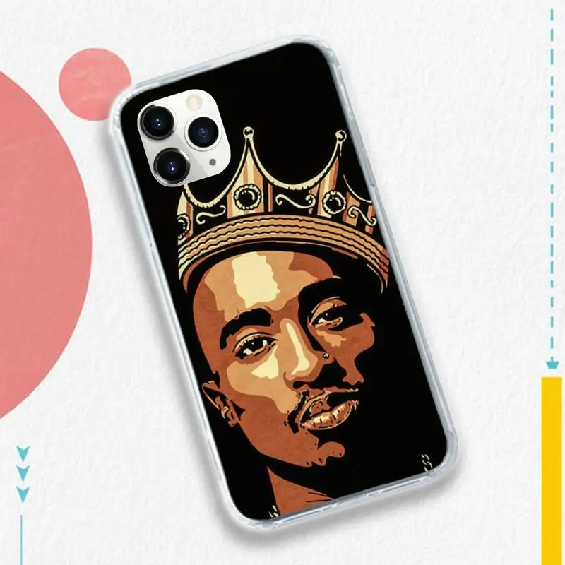 

American 2pac rapper singer Phone Case Transparent soft For iphone 5 5s 5c se 6 6s 7 8 11 12 plus mini x xs xr pro max