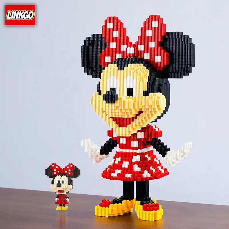 

64cm Magic Building Blocks Disney Big Model 67102 Assembled Connection Bricks Minnie Mouse Figures Toys For Christmas Gift