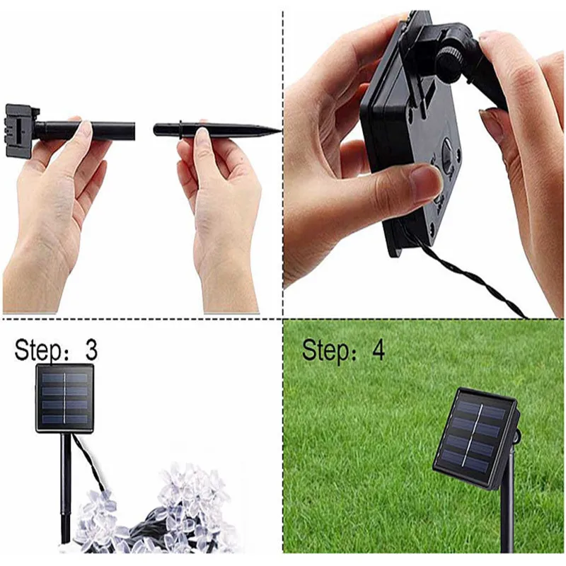 

Solar String Fairy Lights 50/20 LED Peach Flowers Waterproof Outdoor Garland Solar Power Lamp Christmas For Garden Decoration