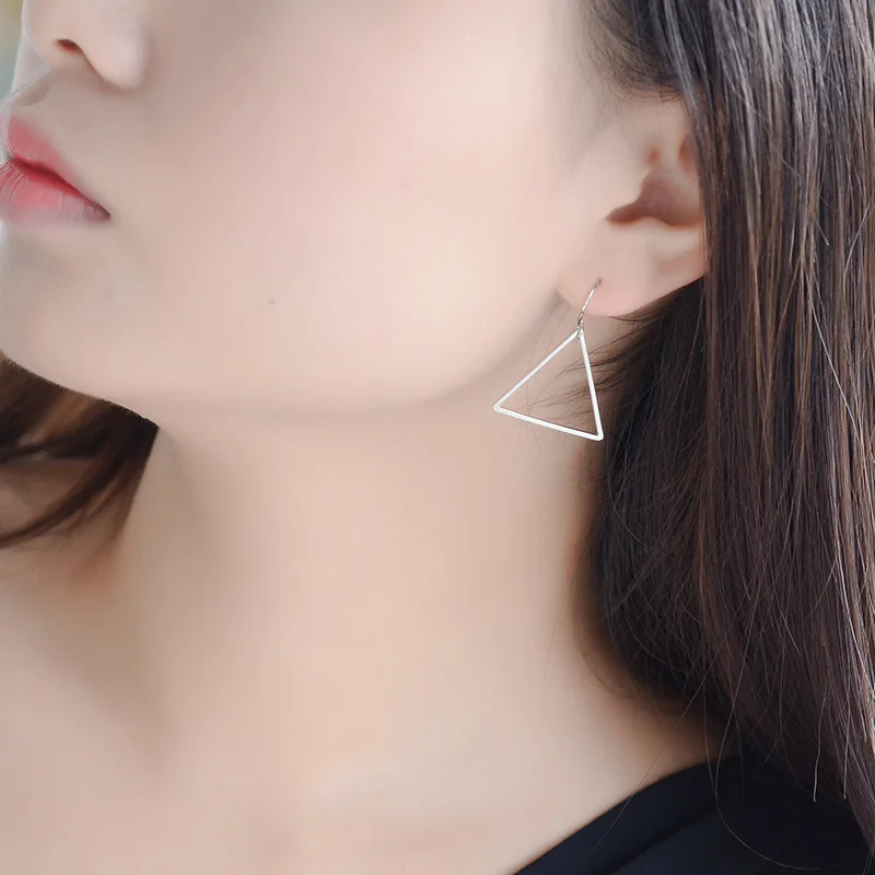 

Irregular 925 Sterling Silver Tringle Drop Earrings For Women Fashion Silver Jewelry Earrings Wholesale